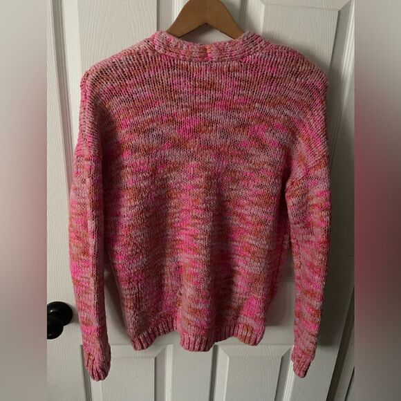 John Paul Richard Orange / Pink Button Cardigan Sweater Size s - Picture 5 of 10